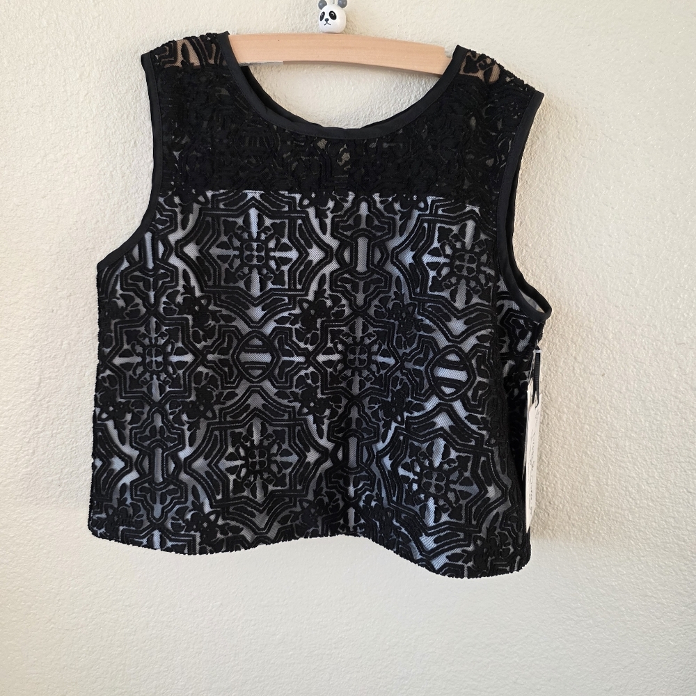 NWT PIPPA & JULIE Girls Lace Top Sleeveless Sz 14